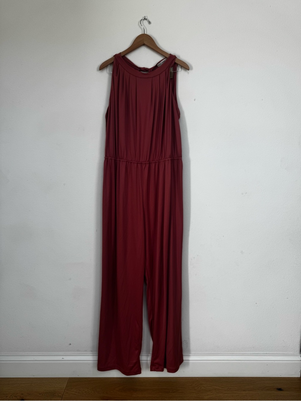 Sleeveless Dusty Rose/Pink Women's Jumpsuit with Elastic Waist